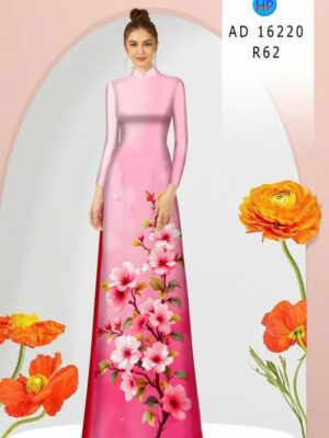 Vải Áo Dài Hoa In 3D AD 16220