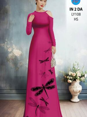 Vải Áo Dài Hình Chuồn Chuồn AD LY108