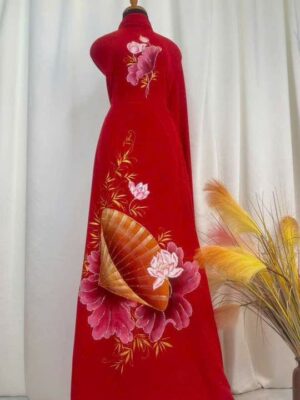 Vải Áo Dài Vẽ Tay Cao Cấp Hình AD V