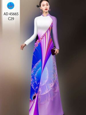 Vải Áo Dài Hoa In 3D AD 45665-5
