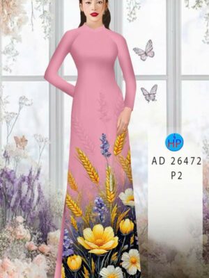 Vải Áo Dài Hoa In 3D AD 26472