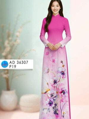 Vải Áo Dài Hoa In 3D AD 36307
