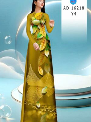 Vải Áo Dài In Hình Lá AD 16218