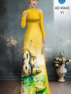 Vải Áo Dài Phong Cảnh AD 45643