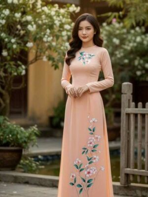 Vải Áo Dài Vẽ Tay Cao Cấp Hình AD V