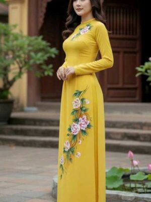 Vải Áo Dài Vẽ Tay Cao Cấp Hình AD V