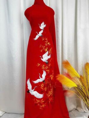 Vải Áo Dài Vẽ Tay Cao Cấp Hình AD V