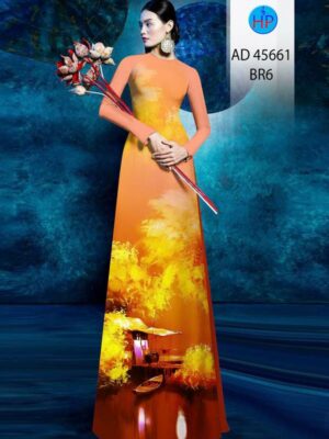 Vải Áo Dài Phong Cảnh AD 45661