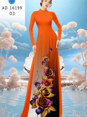 Vải Áo Dài Hoa Hồng AD 16199