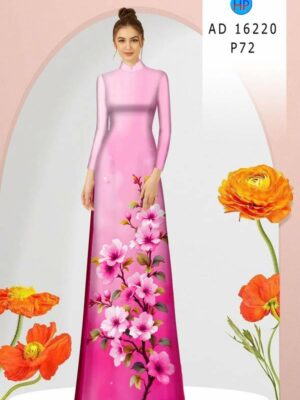 Vải Áo Dài Hoa In 3D AD 16220