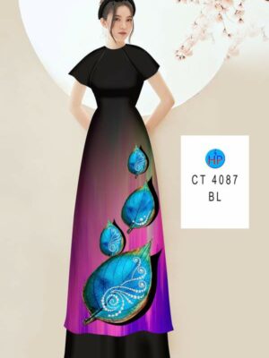 Vải Áo Dài In Hình Lá AD 4087