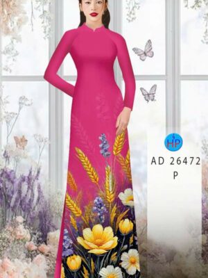 Vải Áo Dài Hoa In 3D AD 26472
