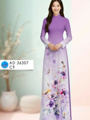 Vải Áo Dài Hoa In 3D AD 36307