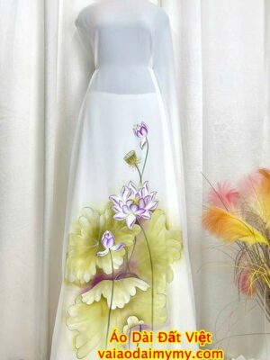 Vải Áo Dài Vẽ Tay Cao Cấp Hình AD V