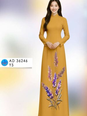 Vải Áo Dài Hoa Lavender AD 36246