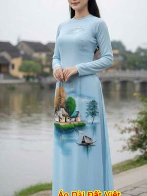 Vải Áo Dài Vẽ Tay Cao Cấp Hình AD V