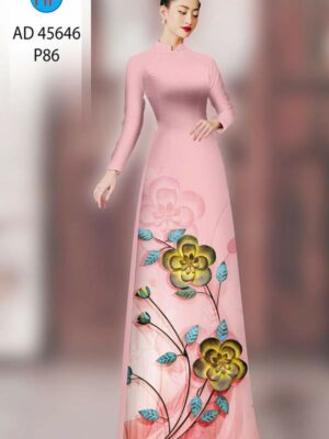 Vải Áo Dài Hoa In 3D AD 45646