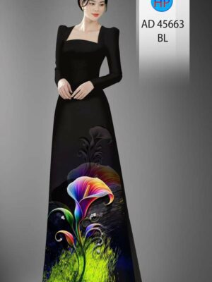 Vải Áo Dài Hoa In 3D AD 45663