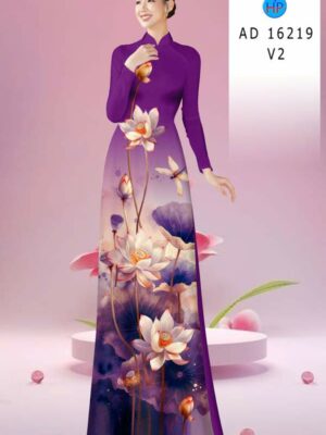 Vải Áo Dài Hoa Sen AD 16219