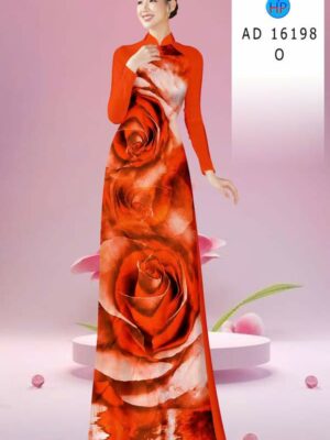 Vải Áo Dài Hoa Hồng AD 16198