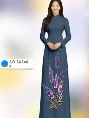 Vải Áo Dài Hoa Lavender AD 36246