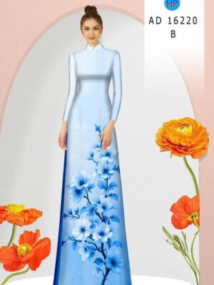 Vải Áo Dài Hoa In 3D AD 16220