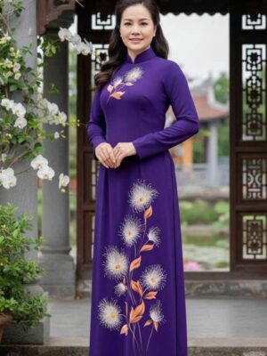 Vải Áo Dài Vẽ Tay Cao Cấp Hình AD V