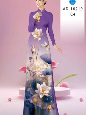 Vải Áo Dài Hoa Sen AD 16219