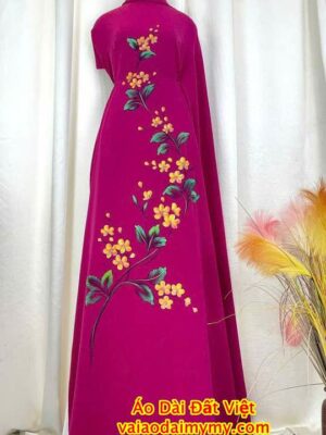 Vải Áo Dài Vẽ Tay Cao Cấp Hình AD V