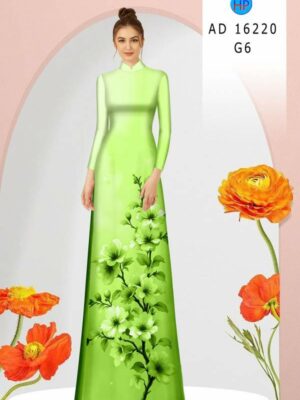 Vải Áo Dài Hoa In 3D AD 16220