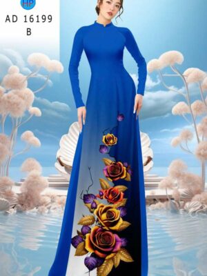 Vải Áo Dài Hoa Hồng AD 16199