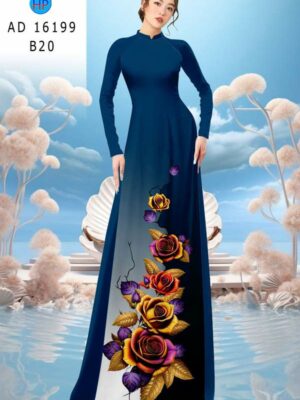 Vải Áo Dài Hoa Hồng AD 16199