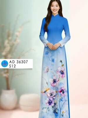 Vải Áo Dài Hoa In 3D AD 36307