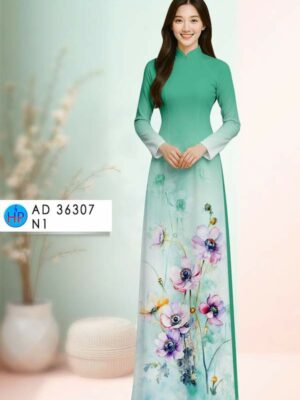 Vải Áo Dài Hoa In 3D AD 36307
