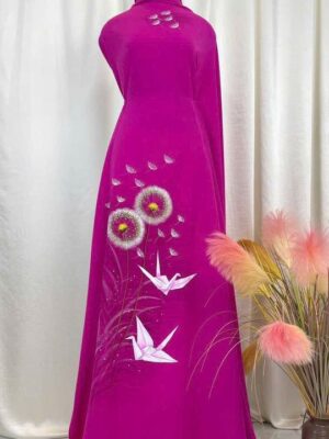 Vải Áo Dài Vẽ Tay Cao Cấp Hình AD V