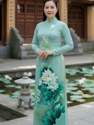 Vải Áo Dài Vẽ Tay Cao Cấp Hình AD V