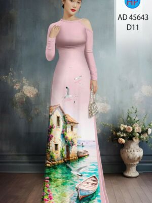 Vải Áo Dài Phong Cảnh AD 45643