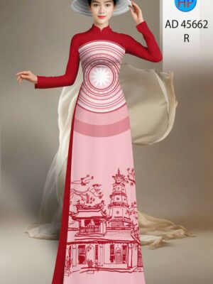 Vải Áo Dài Phong Cảnh AD 45662