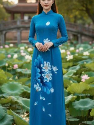 Vải Áo Dài Vẽ Tay Cao Cấp Hình AD V