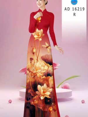 Vải Áo Dài Hoa Sen AD 16219