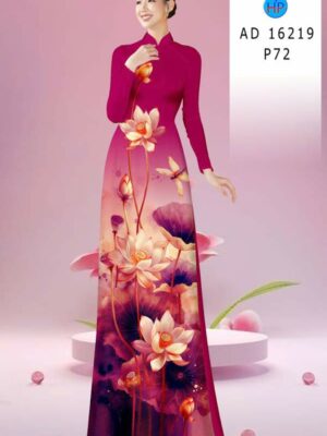 Vải Áo Dài Hoa Sen AD 16219
