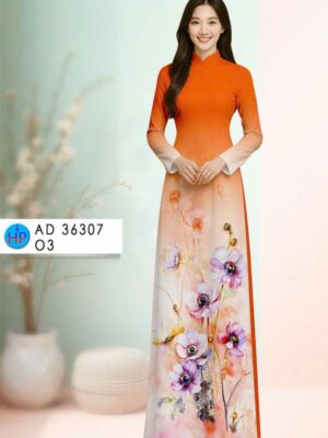 Vải Áo Dài Hoa In 3D AD 36307