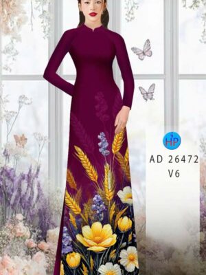 Vải Áo Dài Hoa In 3D AD 26472