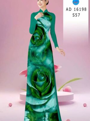 Vải Áo Dài Hoa Hồng AD 16198