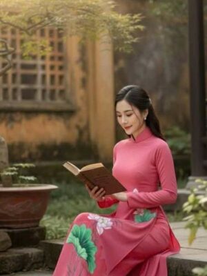 Vải Áo Dài Vẽ Tay Cao Cấp Hình AD V