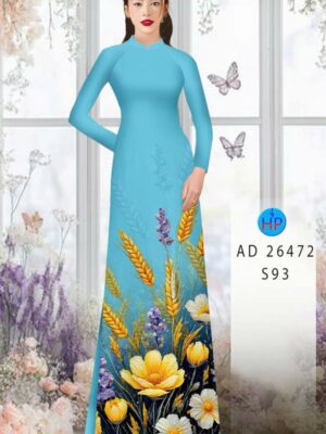 Vải Áo Dài Hoa In 3D AD 26472