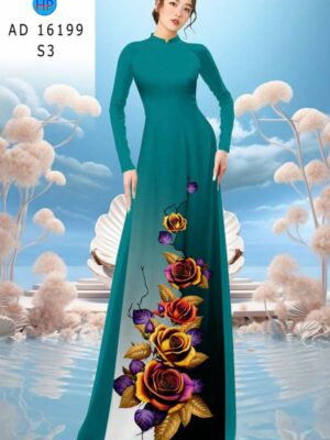 Vải Áo Dài Hoa Hồng AD 16199