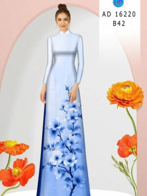 Vải Áo Dài Hoa In 3D AD 16220
