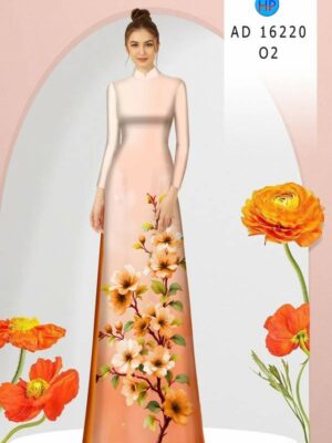 Vải Áo Dài Hoa In 3D AD 16220