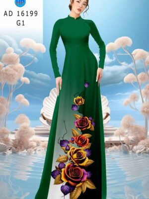 Vải Áo Dài Hoa Hồng AD 16199